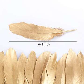 HaiMay 80 Pieces Gold Feathers for Crafts & Weddings