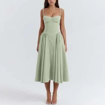 Floral Corset Dress for Women Elegant Sleeveless House of Cb Dress Pleated Hem Cocktail Dresses Graduation Dress Spring Y2k Boho Floral Dresses Summer Square Neck Mother of The Bride Dresses