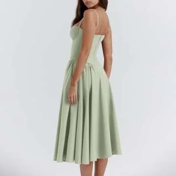 Floral Corset Dress for Women Elegant Sleeveless House of Cb Dress Pleated Hem Cocktail Dresses Graduation Dress Spring Y2k Boho Floral Dresses Summer Square Neck Mother of The Bride Dresses