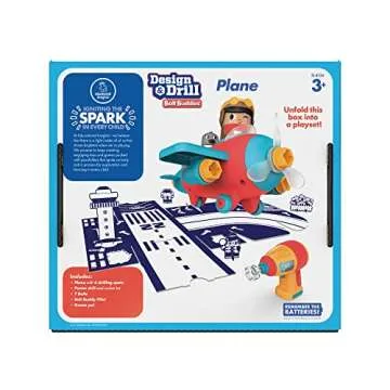 Educational Insights Design & Drill Bolt Buddies Plane Take Apart Toy with Electric Toy Drill, Preschool STEM Toy, Gifts for Boys & Girls, Ages 3+