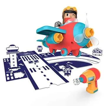 Educational Insights Design & Drill Bolt Buddies Plane Take Apart Toy with Electric Toy Drill, Preschool STEM Toy, Gifts for Boys & Girls, Ages 3+