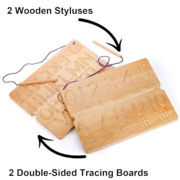 Suwimut Double-Sided Wooden Tracing Board for Kids