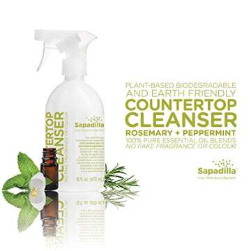 Sapadilla Rosemary + Peppermint Dish Soap, Hand Soap & Countertop Cleanser, Variety Pack 16 Ounces
