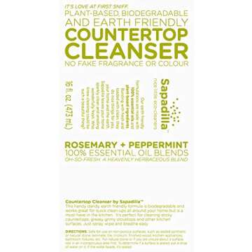 Sapadilla Rosemary + Peppermint Dish Soap, Hand Soap & Countertop Cleanser, Variety Pack 16 Ounces