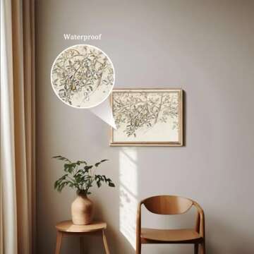 Uniro Neutral Vintage Wall Art - Rustic Farmhouse Tree Sketch Canvas Prints