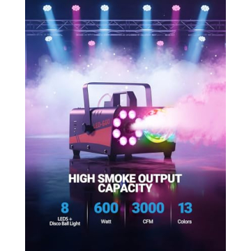 Maraiss Halloween Fog Machine: Disco Ball Lights & RGB Show