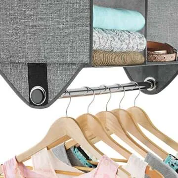Whitmor 4 Section Fabric Closet Organizer with Rod