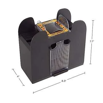 Automatic Card Shuffler - Battery-Operated 6-Deck Playing Card Dispenser - Game Night and Casino Acc...