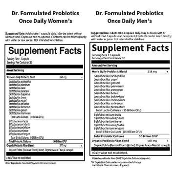 Garden of Life Probiotic Bundle: Dr. Formulated Once Daily Women’s & Men's Probiotics, 50 Billion CFU Shelf Stable, Non-GMO Probiotic for Men & Women with Prebiotic Fiber, 30 Capsules Each