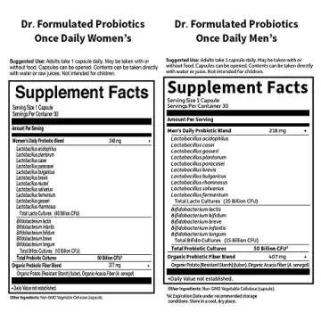 Garden of Life Probiotic Bundle: Dr. Formulated Once Daily Women’s & Men's Probiotics, 50 Billion CFU Shelf Stable, Non-GMO Probiotic for Men & Women with Prebiotic Fiber, 30 Capsules Each