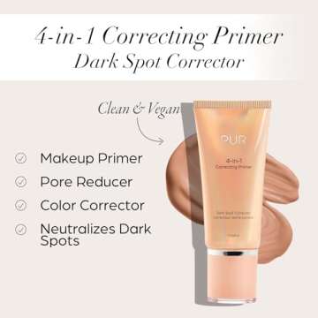 PUR Beauty 4-in-1 Correcting Primer, Dark Spot Corrector - Primer for Face Before Makeup - Primer Fa...