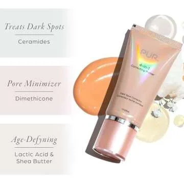 PUR Beauty 4-in-1 Correcting Primer, Dark Spot Corrector - Primer for Face Before Makeup - Primer Face Makeup for Women - Make Up Hydrating Primer for Dark Circles, Age Spots, & Freckles - 1 Fl Oz