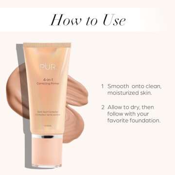 PUR Beauty 4-in-1 Correcting Primer, Dark Spot Corrector - Primer for Face Before Makeup - Primer Face Makeup for Women - Make Up Hydrating Primer for Dark Circles, Age Spots, & Freckles - 1 Fl Oz
