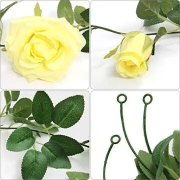 U'Artlines Yellow Rose Vines - 19.5 Ft Floral Garland