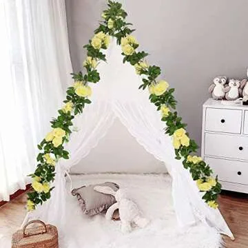 U'Artlines Yellow Rose Vines - 19.5 Ft Floral Garland