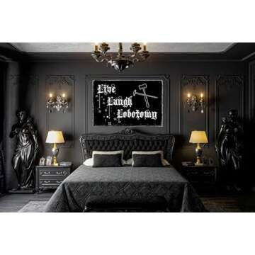 Funny Dark Humor Goth Wall Decor Live Laugh Lobotomy Sign For Gothic Room, Home, Bedroom, Bathroom, Office 8 x 12 Inch (948)