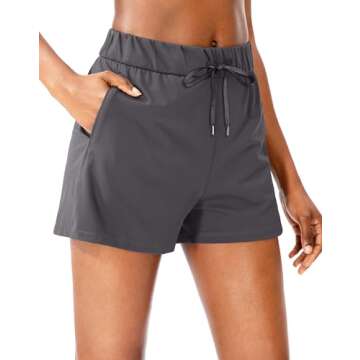 SANTINY Women's Lounge Shorts 2.5'' Comfy Workout Hiking Athletic Running Casual Shorts for Women wi...