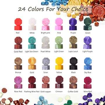 7 In 1 Wax Seal Kit with 24 Colors for Crafting & Gifts