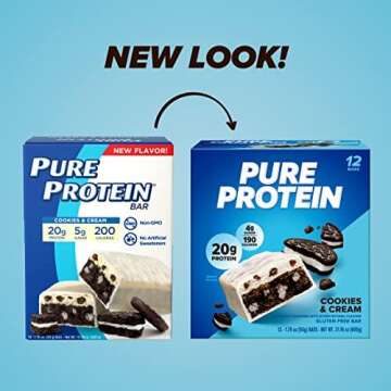 Pure Protein Bars, High Protein, Nutritious Snacks to Support Energy, Low Sugar, Gluten-free, Cookie...