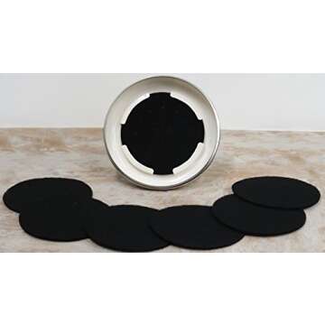 Compost Bin with 7 FREE Charcoal Filters by Silky Road | 1.3-Gallon / 5-Liter | Vintage Cream Powder-Coated Carbon Steel | Kitchen Pail with Lid, Trash Keeper Container Bucket, Recycling Caddy