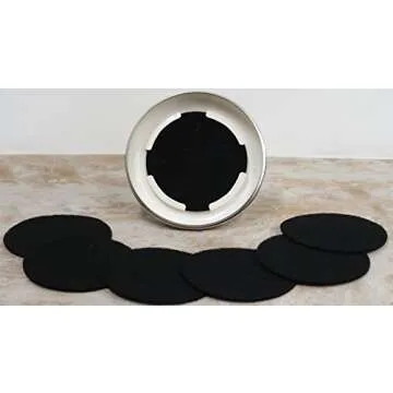 Compost Bin with 7 FREE Charcoal Filters by Silky Road | 1.3-Gallon / 5-Liter | Vintage Cream Powder-Coated Carbon Steel | Kitchen Pail with Lid, Trash Keeper Container Bucket, Recycling Caddy