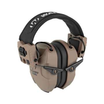 WALKER'S XCEL Digital Electronic Muff-26dB NRR Noise Protection Sound Enhancement Shooting Safety Earmuff, 2 AAA Batteries, XCEL 100, One Size