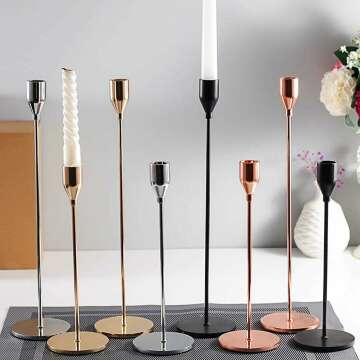 Matte Black Candle Holders Set for Taper Candles