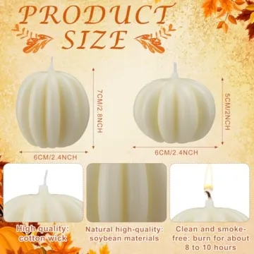Thanksgiving Pumpkin Shaped Candles for Home Decor