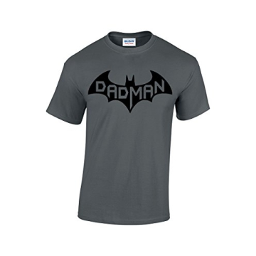Crazy Bros Tees Dadman - Super Dadman Bat Hero Funny Premium Men's T-Shirt (XX-Large, Charcoal)