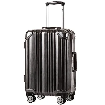 Coolife Luggage Aluminium Frame Suitcase with TSA Lock, 100% PC | Lightweight and Durable