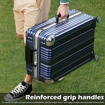 Coolife Aluminium Frame Suitcase with TSA Lock & Durability