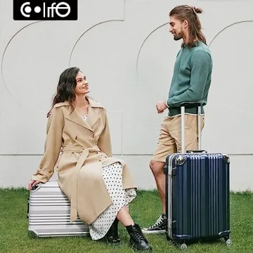 Coolife Aluminium Frame Suitcase with TSA Lock & Durability