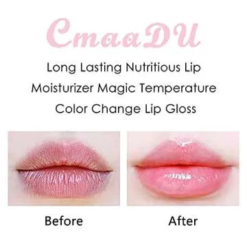 BINGBRUSH 2 Pcs Color Changing Lip Gloss Lip Oil Tinted, Pink Magic Mood Lipstick,Temperature Color Change Lip Stain Lip Balm, Longlasting Lips Will Not Dry Out