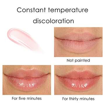 BINGBRUSH 2 Pcs Color Changing Lip Gloss Lip Oil Tinted, Pink Magic Mood Lipstick,Temperature Color Change Lip Stain Lip Balm, Longlasting Lips Will Not Dry Out