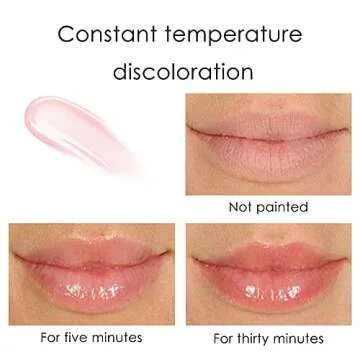 BINGBRUSH 2 Pcs Color Changing Lip Gloss Lip Oil Tinted, Pink Magic Mood Lipstick,Temperature Color Change Lip Stain Lip Balm, Longlasting Lips Will Not Dry Out