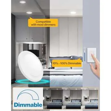 Sunco 12 Pack 5/6 Inch LED Disk Lights, Disc Lights Ceiling, LED Flush Mount Recessed Can Lighting, 1050 LM, 2700K Soft White, Dimmable, 15W=75W, Damp Rated ETL