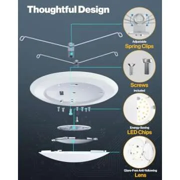 Sunco 12 Pack 5/6 Inch LED Disk Lights, Disc Lights Ceiling, LED Flush Mount Recessed Can Lighting, 1050 LM, 2700K Soft White, Dimmable, 15W=75W, Damp Rated ETL