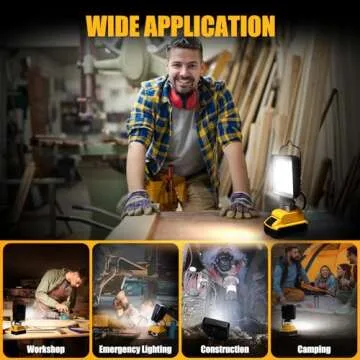 2 Pcs Cordless LED Work Light for Dewalt 20v Max Battery, 90W 9600LM Battery Light for Dewalt 20v Tools, Portable Outdoors Flood Lighting with USB & Type-C Charging Port, Low Voltage Protection