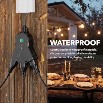 BN-LINK Weatherproof Wireless Remote Control Outlet - 100ft Range