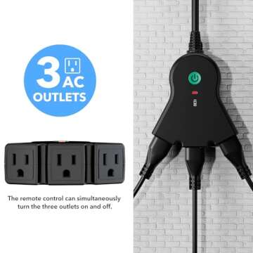 BN-LINK Weatherproof Wireless Remote Control Outlet - 100ft Range