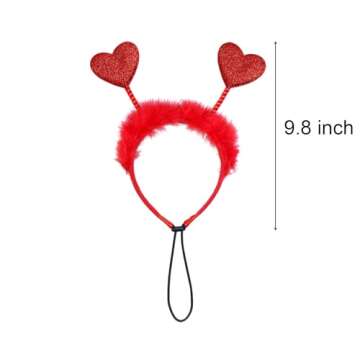 JOTFA Valentine's Day Dog Bandanas Costumes, Valentines Dog Outfits Heart Headband Dog Valentines Bandanas for Small Medium Large Dogs (Red, Free Kisses)