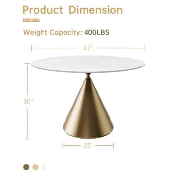 Morden Fort Modern Round Dining Table 47 Inch Design