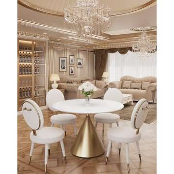 Morden Fort Modern Round Dining Table 47 Inch Design