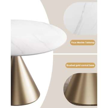 Morden Fort Modern Round Dining Table 47 Inch Design