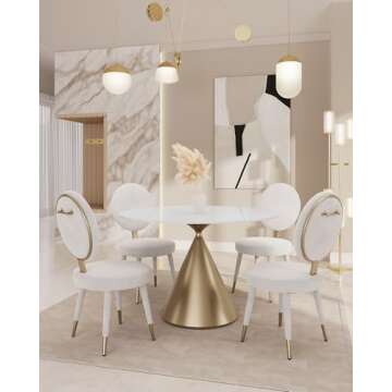 Morden Fort Modern Round Dining Table 47 Inch Design