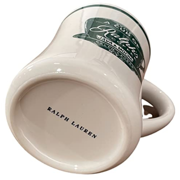 RALPH'S COFFEE FINE PORCELAIN COFFEE CUP MUG WHITE W/GREEN