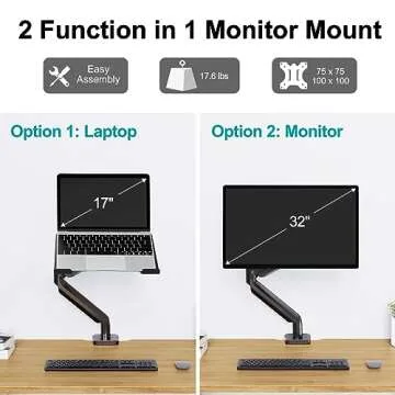 MOUNT PRO Laptop Stand Desk Mount - Adjustable Monitor Arm for 17" Laptops
