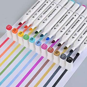 Dabo&Shobo 120 Colors Alcohol Drawing Markers - Dual Tip Art Markers for Colorful Creativity