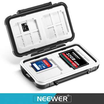 Neewer 14 Slots Memory Card Case Holder, Durable Waterproof Anti-Shock Storage Protector Card Box for 10 Micro SD Cards/10 TF Cards/2 CF Cards and 4 SD Cards/4 XD Cards/2 CF Cards (Black)