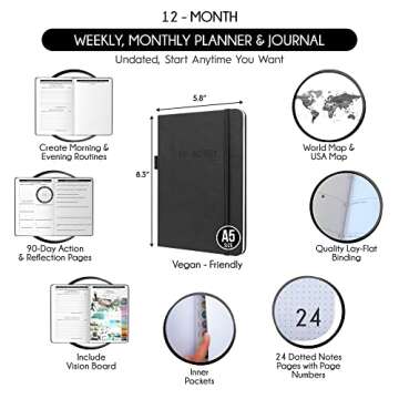 Life & Goal Planner - A 12 Month Journey to Crush Your Goals, Increase Productivity, Passion, Succes...